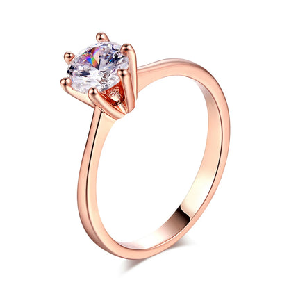 Luckacco Engagement Rings For Women Bride Crystal Silver Gold Color Wedding Rings Accessories Jewelry Korean Fashion Jewelry R014