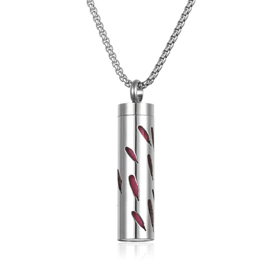 Luckacco Long Strip Stainless Steel Aromatherapy Necklace Perfume Diffuser Essential Oil Diffuser Pendant Necklace Jewelry Accessories