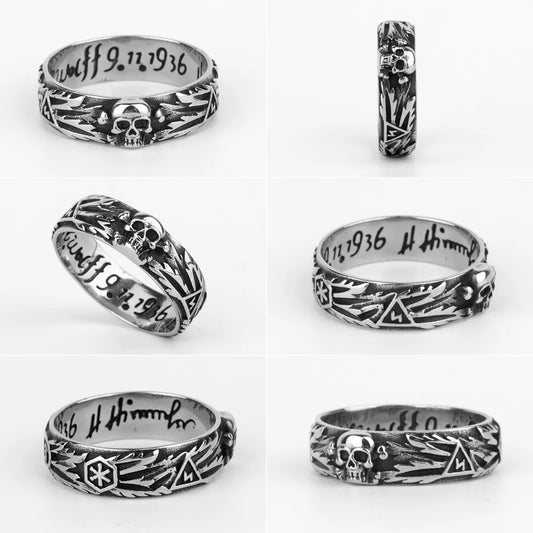 Luckacco Domineering Skull Devil Men Rings Stainless Steel Women Jewelry Retro Punk New In Rock Gothic Fashion Accessories Gift