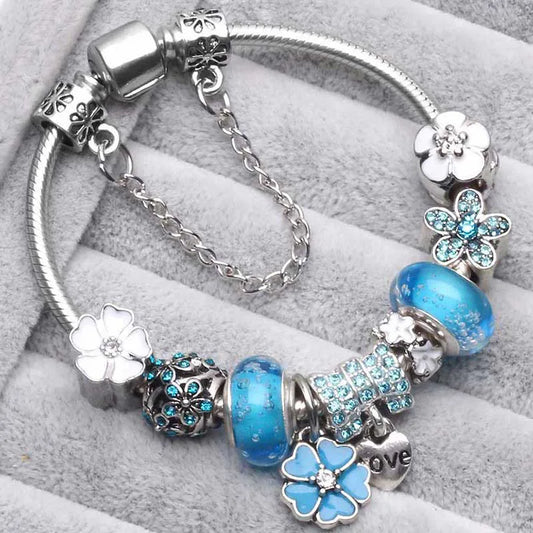 Luckacco 16cm-21cm Luxury Cutterfly Snake Chain Bracelet Fit DIY Brand Bracelets For Women Men Jewelry Gift 2024 New Trend 41 Styles