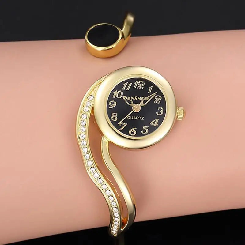 luckacco creative fashion women dress wristwatch small dial bracelet watches quartz movement ladies' watch diamonds steel clock gift