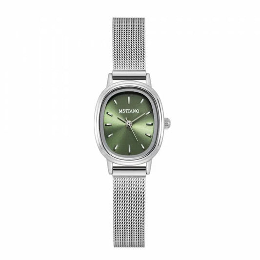 Luckacco Simple Brand Women Watch Small Oval Dial Green Ladies Wristwatches Luxury Girl Gift Watch  Relojes Para Mujer