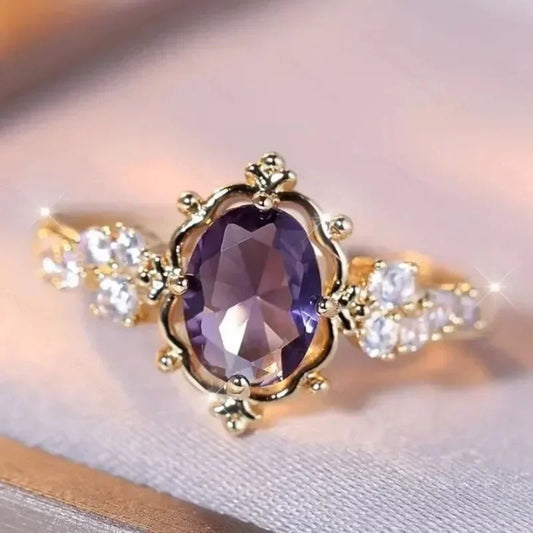 Luckacco Fashion explosion European style personality exquisite design sense copper inlaid zircon light luxury rings for women