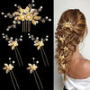 Luckacco 5 Pcs Crystal Luxury Hair Accessories Set Sweet Romantic Women's Bride Party Wedding Accessories Jewelry Hair Clip Hair Comb Set
