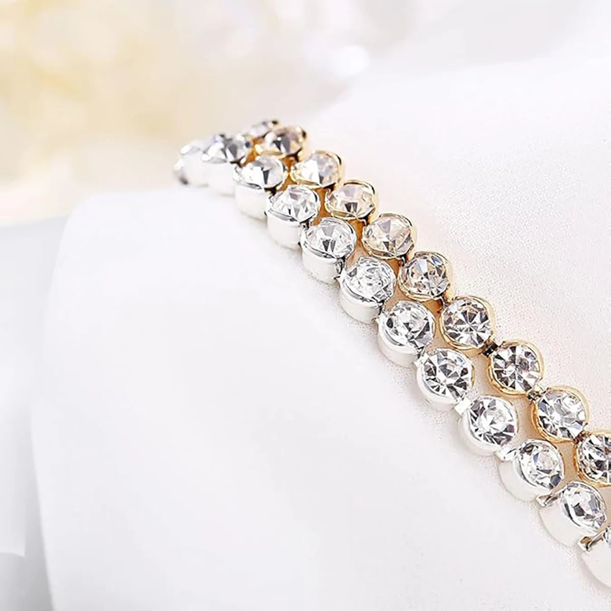 luckacco luxury crystal tennis bracelets for women wedding gift gold silver color metal roman chain bracelets cubic zirconia jewelry