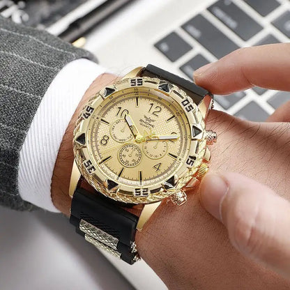 Luckacco Fashion Large Dial Men’s Watch Casual Silicone Band Analog Quartz Wrist Watch Man Sports Watches Reloj Hombre