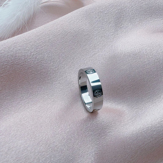 Luckacco Trend Luxury Brand Cross Stainless Steel Zircon Ring With Stone For Woman Girl For Men Couple Finger Wedding Ring bague femme