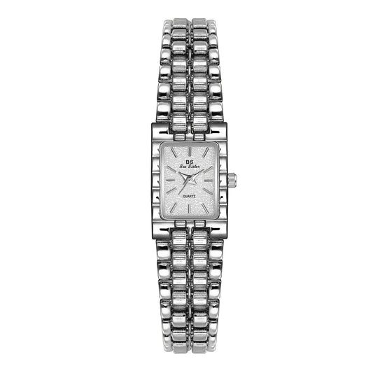 Luckacco Light Luxury Retro Gold Rectangle Classic Watches For Women Fashion Stainless Steel Womens Watch Vintage Quartz Wristwatches