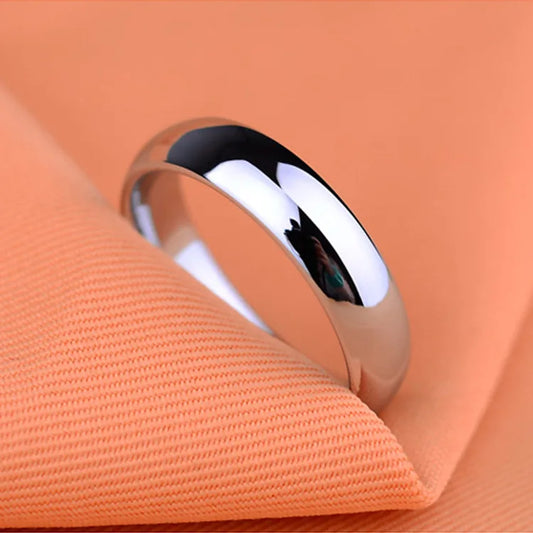Luckacco Fashion simple titanium steel plain couples ring 6mm and 4mm rings Wedding Promise Engagement Rings For Women