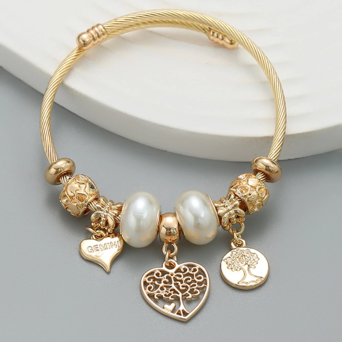 luckacco fashion multi element stainless steel circle panjiadora beaded love bracelet suitable for women's dating, daily holiday gifts