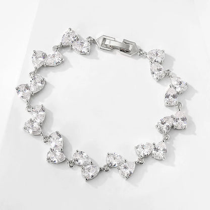 Luckacco picks Luxury AAA Cubic Zirconia Wedding Bracelets for Women High Quality White Gold Color Leaf Charm Bracelet Bangles