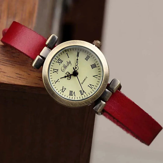 Luckacco Shsby New Fashion Hot-Selling Female Antique bronze leather watch ROMA Vintage Watch Women Dress Watches