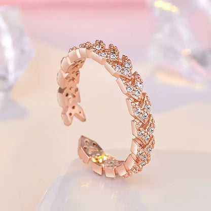 Luckacco 925 Sterling Silver Zircon Adjustable Ring Simple Fashion Exquisite Student Girlfriend Jewelry Accessories Wedding Party
