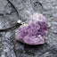 Natural Amethyst Cluster Love Heart Pendant Necklace Irregular Healing Stones White Crystal Necklaces Specimen Decoration Crafts - luckacco