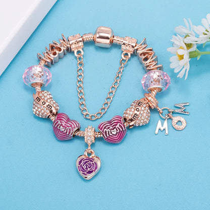 Luckacco Romantic Tower Aircraft Charm Bracelet For Women With Crystal DIY Beads Pendants Bracelet High-Quality Jewelry
