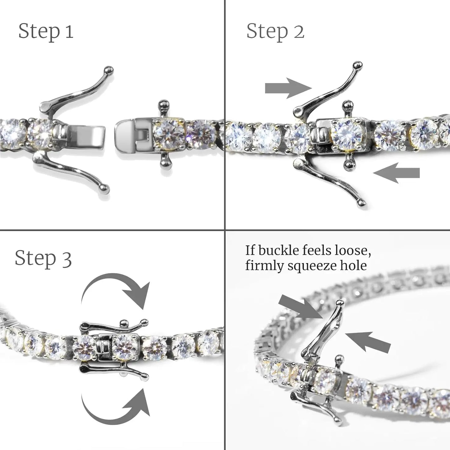 luckacco luxury 4mm tennis bracelet for women men full moissnaite laboratory diamond s925 silver wedding jewelry gra certificate