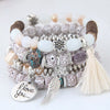 Luckacco Bohemian Charm Beads Wrap Bracelets & Bangles for Women Boho Flower Leaf Tassel Bracelet Multilayer Bracelet Femme 2024 New