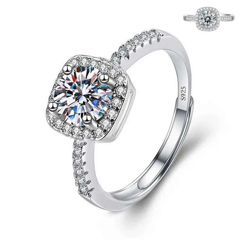 luckacco never fade luxury classic 18k white gold color ring solitaire 2 carat zirconia diamant wedding band women jewelry accessories