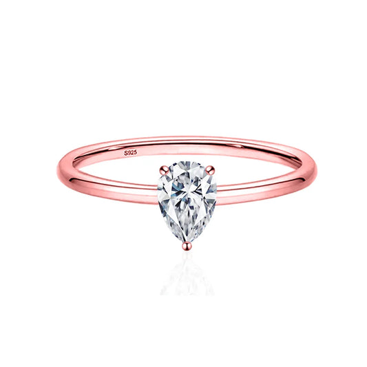 Luckacco Simple Fine Rea D Color Moissanite Diamond Ring 925 Sterling Silver Party Wedding Band Rings for Women Engagement Jewelry