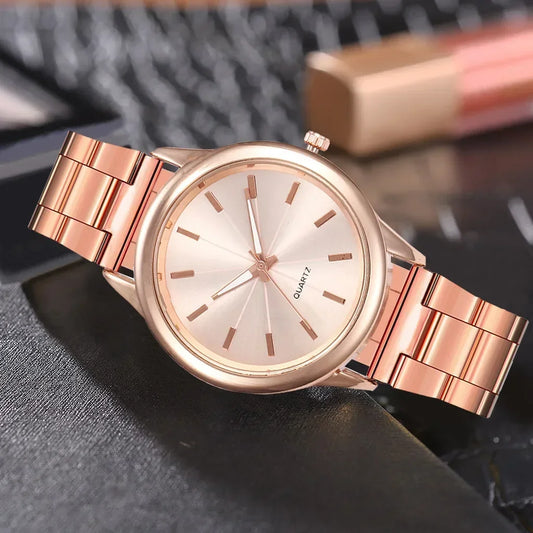 Luckacco Steel Belt Women's Watch Fashion Business Trend Ladies High-end Quartz Watch Light Luxury Fashion Ladies Quartz Wristwatches