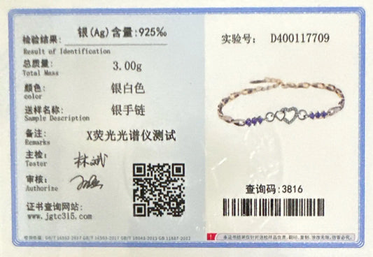 Luckacco New 925 Sterling Silver Bracelet Purple Crystal Zircon Heart For Woman Charm Bracelet Jewelry Gift