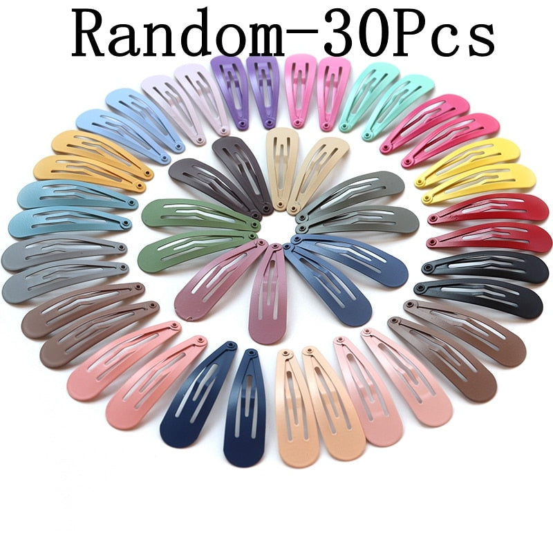 20/30/40Pcs Korean Matte Hair Clips Women Vintage Frosted Geometry Ornamentr Barrette Alloy Hairpins Girl Hair Accessories - luckacco