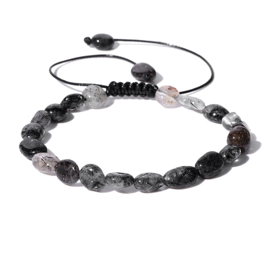 Luckacco Natural Crystal Gravel Stone Bracelets For Women Healing Irregular Amethysts Lapis Lazuli Rose Quartzs Chain Bracelet Jewelry