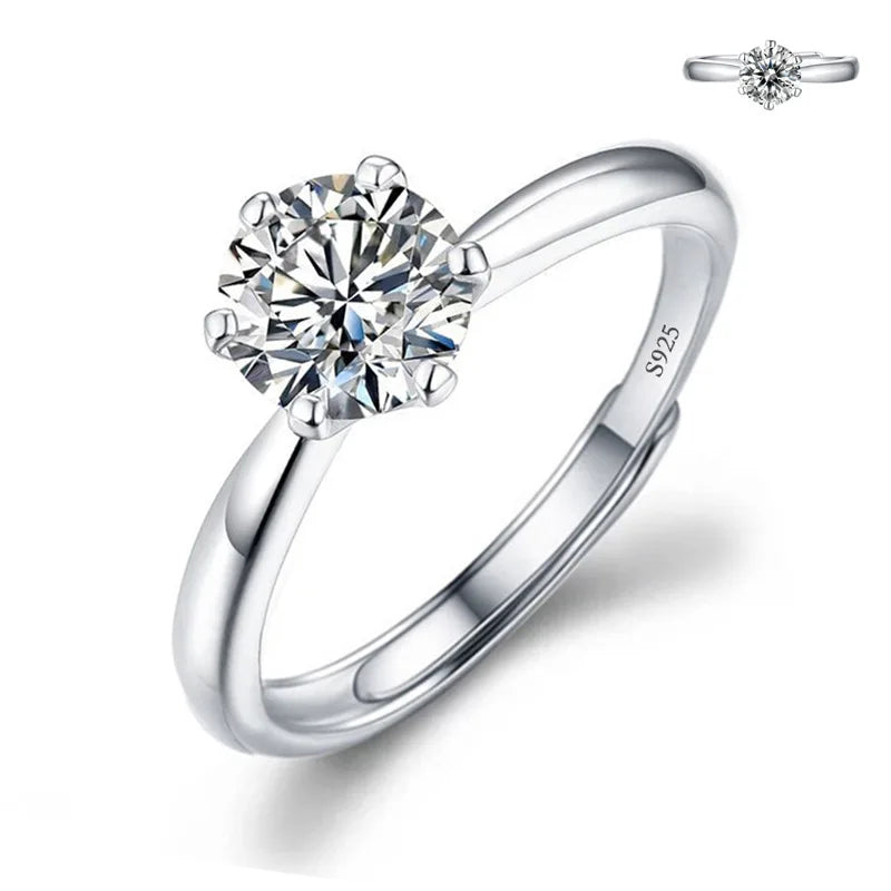 luckacco never fade luxury classic 18k white gold color ring solitaire 2 carat zirconia diamant wedding band women jewelry accessories