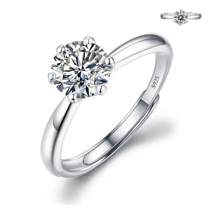 Luckacco Never Fade Luxury Classic 18K White Gold Color Ring Solitaire 2 Carat Zirconia Diamant Wedding Band Women Jewelry Accessories