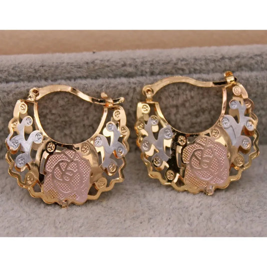 Luckacco Stylish 14K Gold Plated Hoop Earrings for Women - Perfect ForWeddings, Parties, and Birthdays