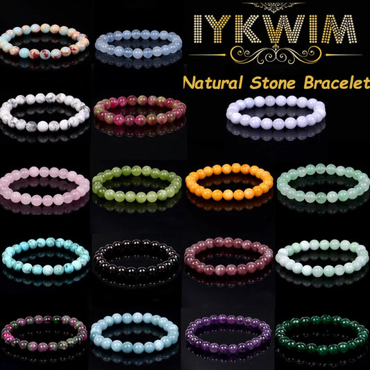 Luckacco Natural Stone Bracelet Red Coral Jades Beads Jewelry Gift For Men Magnetic Health Protection Women Elastic Thread 6 8 mm