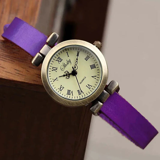 Luckacco Shsby New Fashion Hot-Selling Female Antique bronze leather watch ROMA Vintage Watch Women Dress Watches