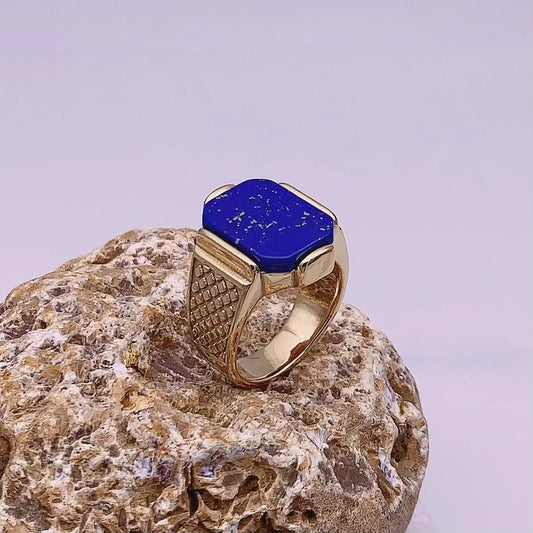 Luckacco R3351g Men's High Quality Vintage Stainless Steel Gemstone Styles Ring Jewelry