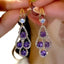 Purple Crystal Water Drop Long Tassel Earrings Women Design Sparkling Prom Accessories Party Jewelry Birthday Anniversary Gifts