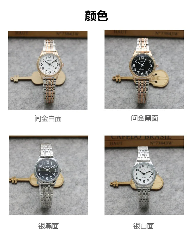 luckacco luxury brand women watch fashion number stainless steel quartz wristwatch simple elegant ladies clock reloj mujer
