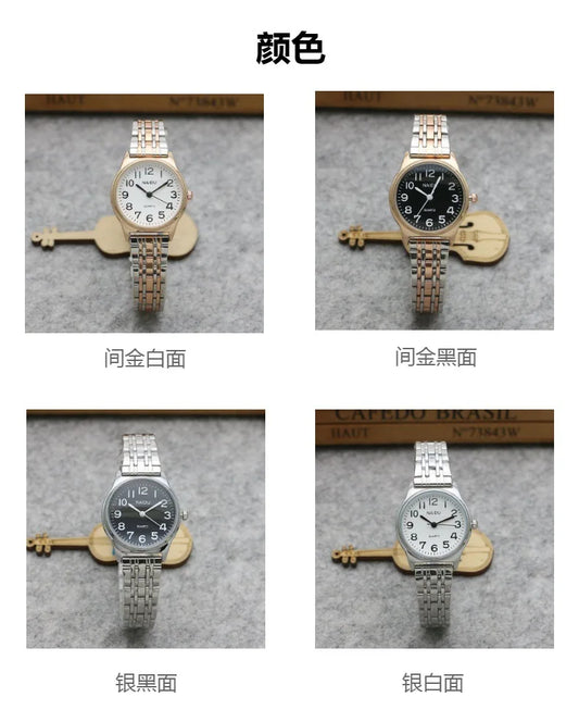 Luckacco Luxury Brand Women Watch Fashion Number Stainless Steel Quartz Wristwatch Simple Elegant Ladies Clock Reloj Mujer