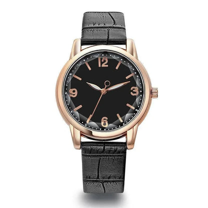 Luckacco Leather Strap Ladies Quartz  Watch Polygon Glass Luxury Women Wristwatches Clocks Dial Quartz Creative Fashion Watch Reloj Часы