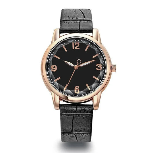 Luckacco Leather Strap Ladies Quartz  Watch Polygon Glass Luxury Women Wristwatches Clocks Dial Quartz Creative Fashion Watch Reloj Часы