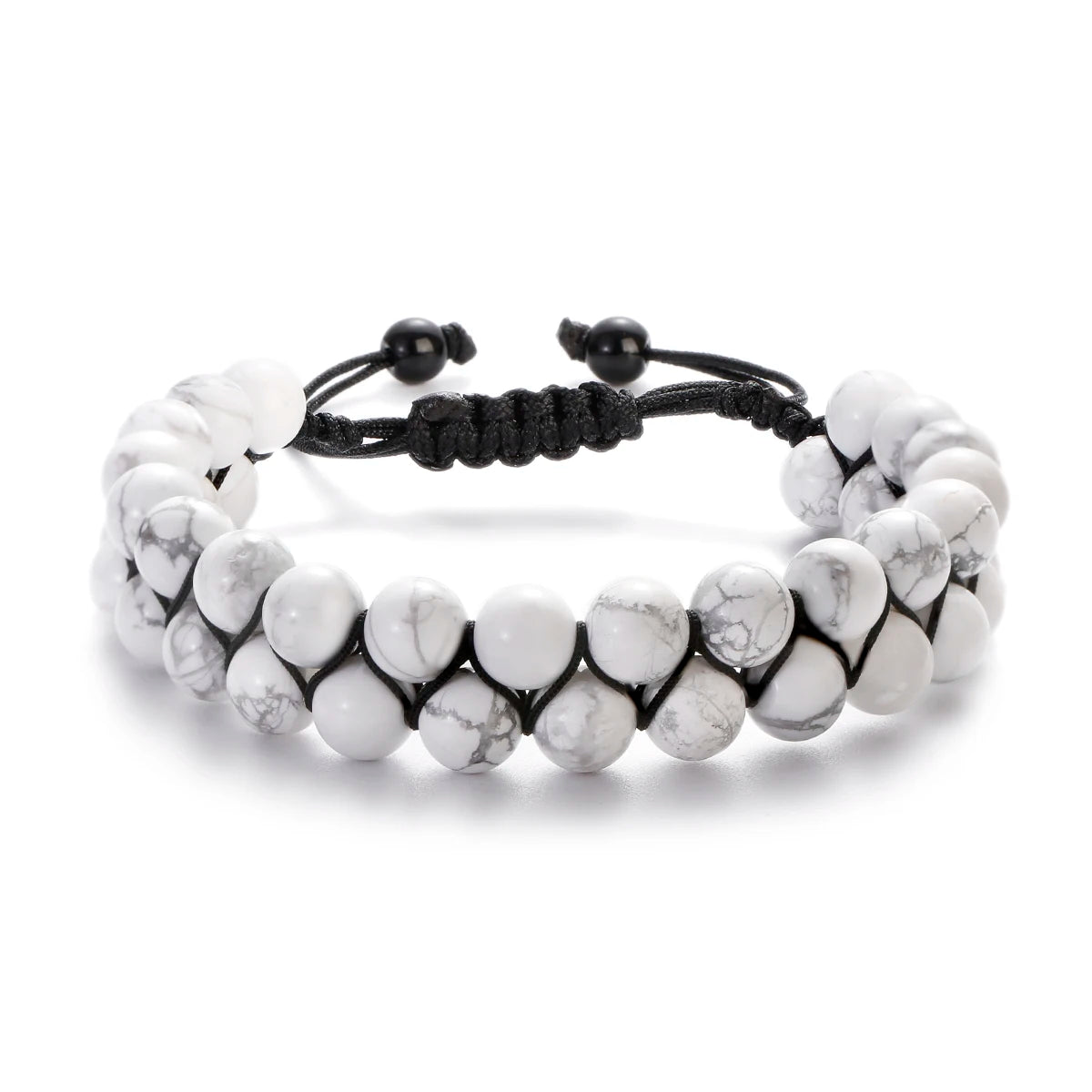 luckacco fashion men tiger eye natutal stone beaded braided bracelet bangles handmade double layer lapis lazuli bracelets hommes