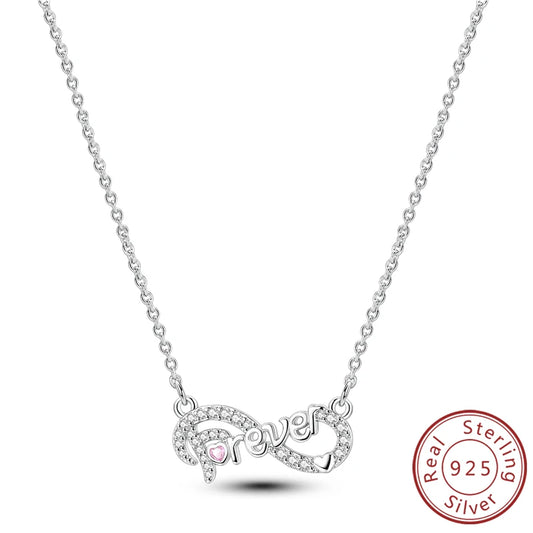 Luckacco Necklace 925 Sterling Silver Butterfly Love Heart Bear Classic Simple Adjustable Necklace For Women Girl Fashion Jewelry Gifts