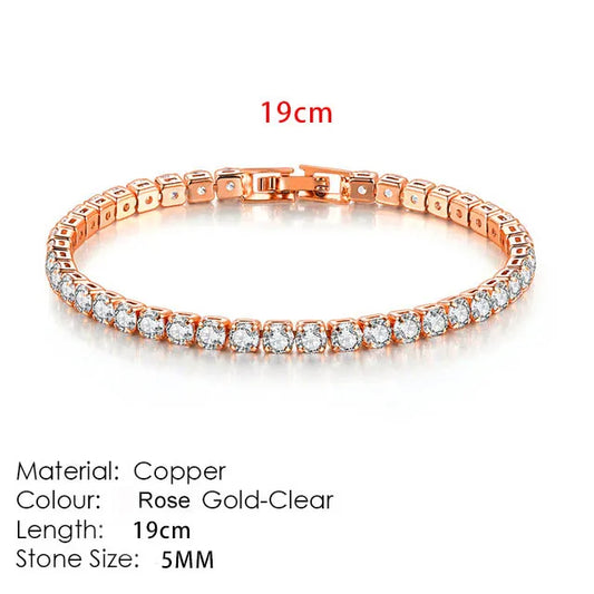 Luckacco Fashion Multicolor Tennis Bracelet for Women 2.5/3/4/5mm Zirconia Charm Designer Tennis Chain Men Bracelet Wedding Jewelry KC128