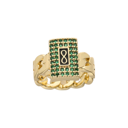Luckacco New Monaco men's and women's rings, elegant zircon rings, brass material, party gifts, Monaco charm rings