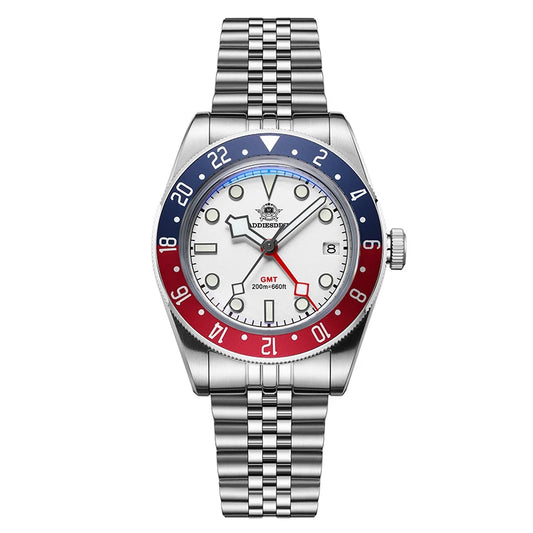 Luckacco ADDIESDIVE Luxury GMT515-24H Men's Watch Diver 200m Bubble Mirror Glass BGW9 Super Luminous Stainless Steel Men's Analog Watches