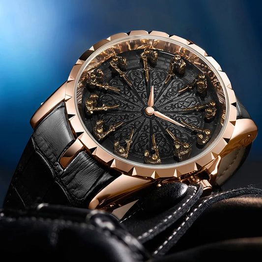 Luckacco UTHAI CQ312 Medieval style men's waterproof twelve knight quartz watch and the best choice for gift giving occasions