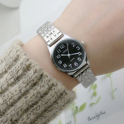 Luckacco Luxury Brand Women Watch Fashion Number Stainless Steel Quartz Wristwatch Simple Elegant Ladies Clock Reloj Mujer