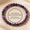 Luckacco Amethyst Beaded Stretch Bracelet Bohemian Style Crystal Jewelry for Women Adjustable Fit Most Wrists Trendy Daily Wear Accessory