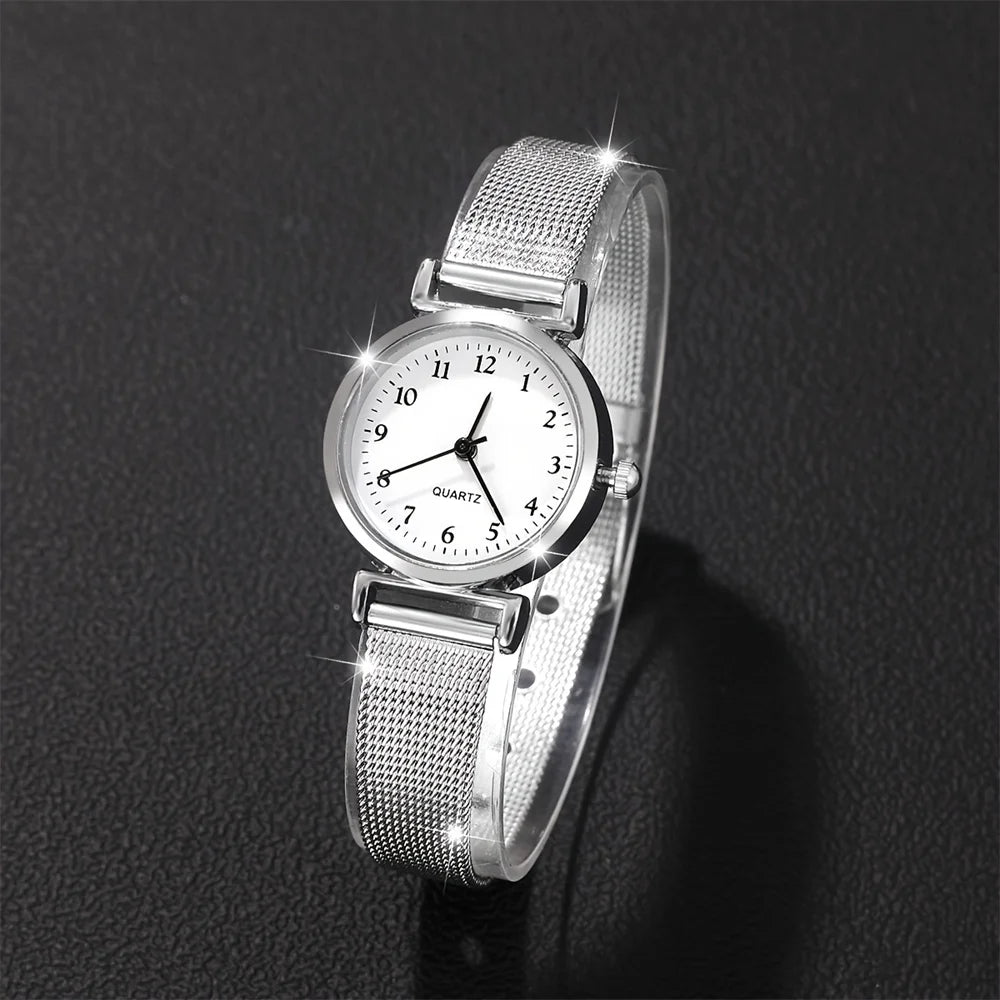 luckacco women fashion watch casual bracelet watches set ladies simple dial quartz wristwatches dress clock montre femme
