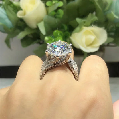 Luckacco Кольцо Женское Sparkling Twisted Metal Inlaid White Zircon Ring For Women's Daily Wear To Receptions Jewelry Gift 반지