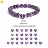Luckacco 26 Letter A-Z Initial Heart Shape Crystal Bracelets Real Natural Stone Beads Amethysts Obsidian Sodalite Bracelet for Lover H283