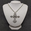 Victorian Big Cross Pendant Necklace White Pearl Choker Vampire Cross Rosary Goth Punk Crystal Cross Metal Jewelry Accessories - luckacco